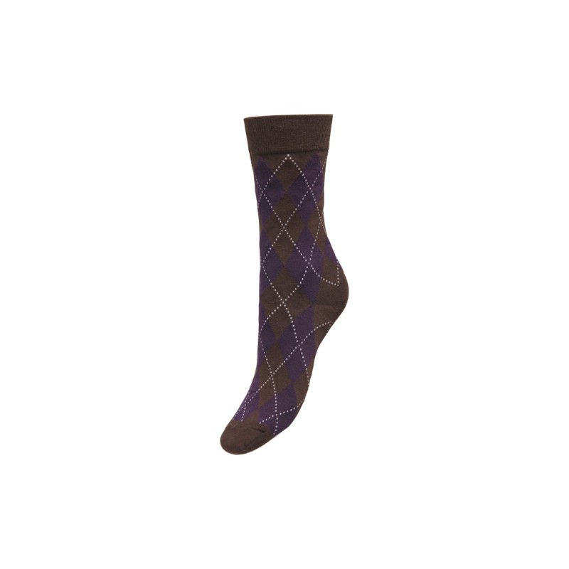 JDY Glima argyle strømper - Coffee Bean