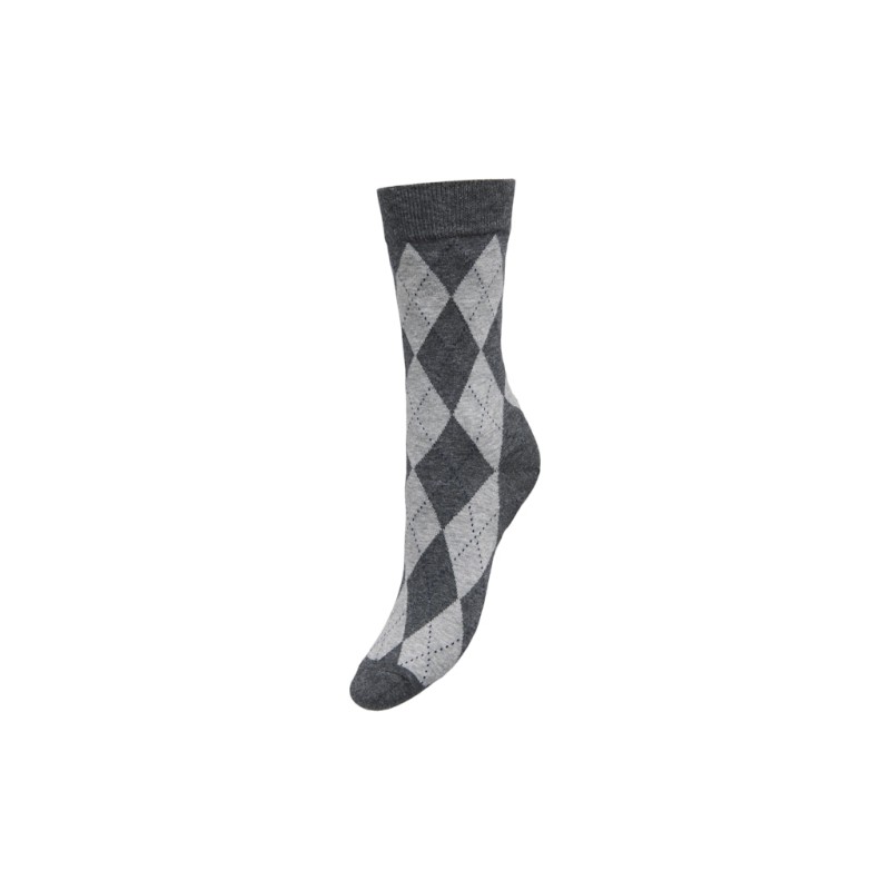 JDY Glima argyle strømper - Dark Grey Melange