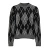 JDY Bianka argyle langærmet striktrøje - Dark Grey Melange