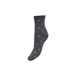 JDY Smile rib strømper - Dark Grey Melange / Flower