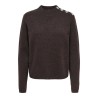 JDY Super life button striktrøje - Coffee Bean / Melange