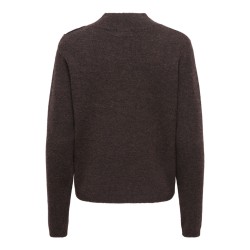 JDY Super life button striktrøje - Coffee Bean / Melange