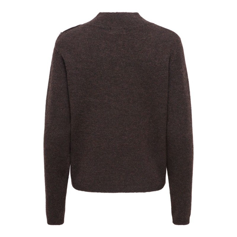 JDY Super life button striktrøje - Coffee Bean / Melange