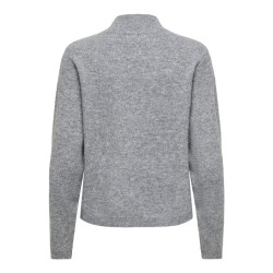 JDY Super life button striktrøje - Medium Grey Melange