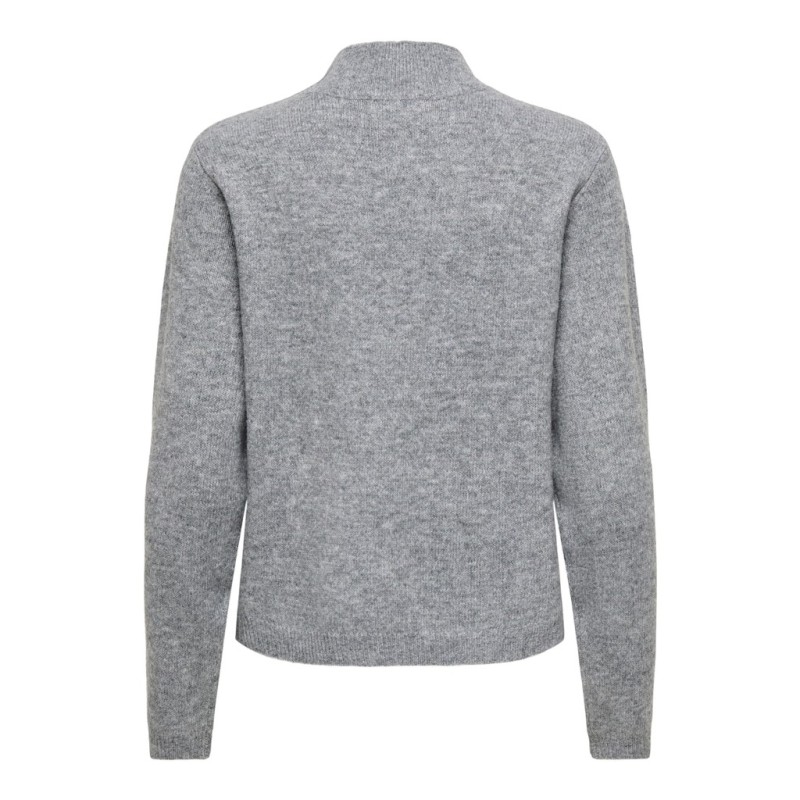 JDY Super life button striktrøje - Medium Grey Melange