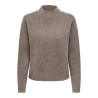 JDY Super life button striktrøje - Walnut / Melange