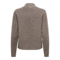 JDY Super life button striktrøje - Walnut / Melange