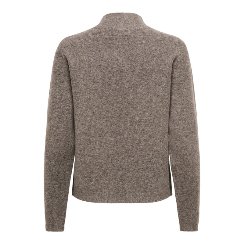 JDY Super life button striktrøje - Walnut / Melange