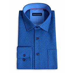 BERTNSON Strygefri langærmet skjorte - Royal Blue