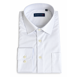 BERTNSON Strygefri langærmet bamboo skjorte - Bright White