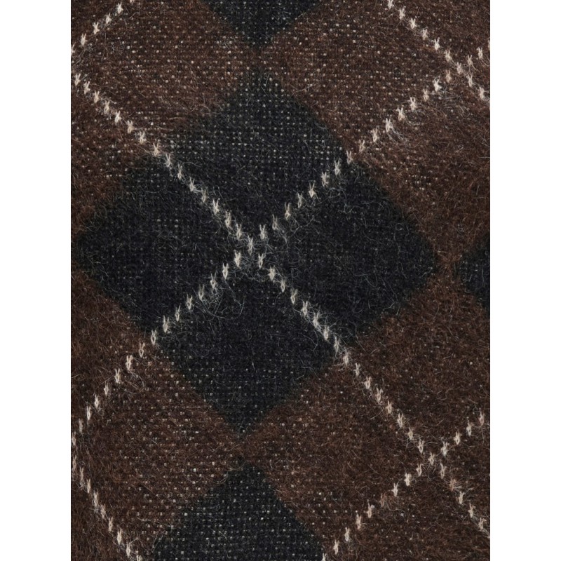 ONLY CARMAKOMA Noeme pattern langærmet striktrøje - Coffee Bean