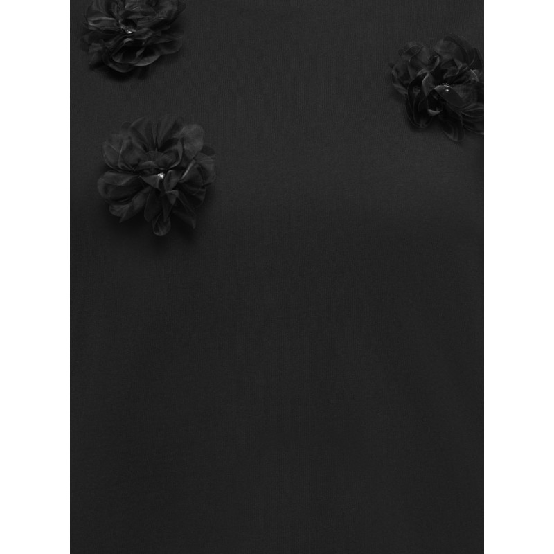 ONLY CARMAKOMA Jolly bling T-shirt - Black / Black tulle flowers