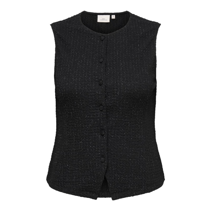 ONLY CARMAKOMA Milla vest - Black / Silver Glitter