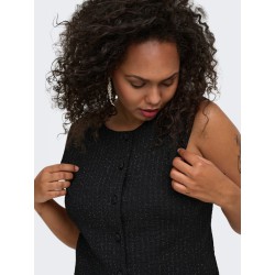 ONLY CARMAKOMA Milla vest - Black / Silver Glitter