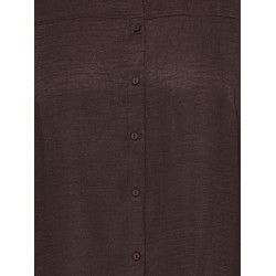 ONLY CARMAKOMA Bay topstitch cuff skjorte - Coffee Bean / Melange