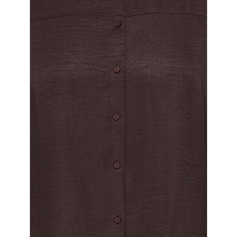 ONLY CARMAKOMA Bay topstitch cuff skjorte - Coffee Bean / Melange
