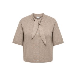 ONLY CARMAKOMA Lana scarf detail strikcardigan - Taupe Gray