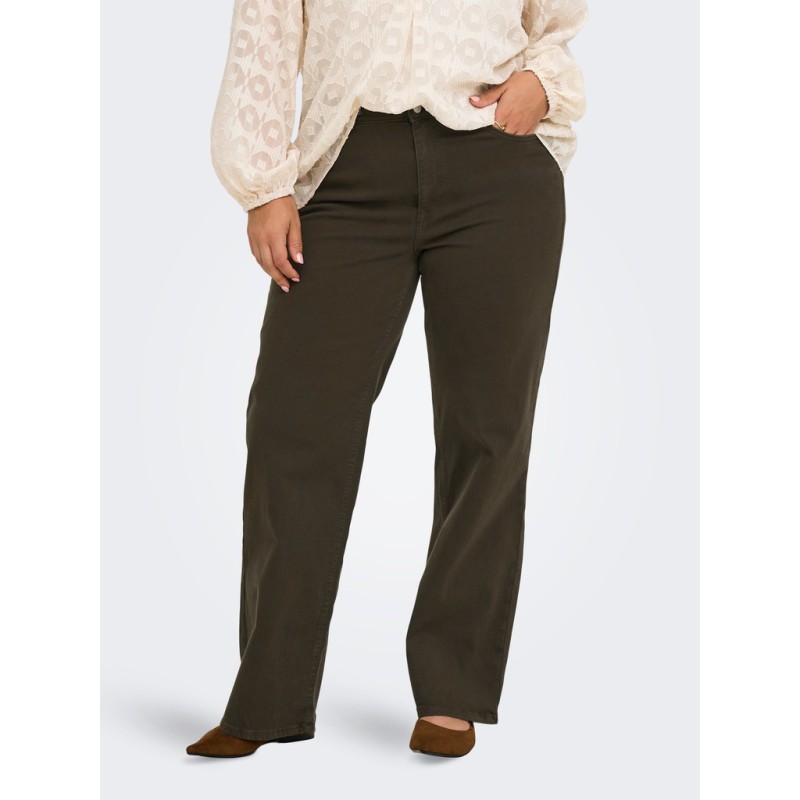 ONLY CARMAKOMA Willy high waist wide denim jeans - Dark Brown Denim