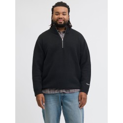 JACK & JONES PLUS Norrebro half zip striktrøje - Black