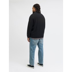JACK & JONES PLUS Norrebro half zip striktrøje - Black