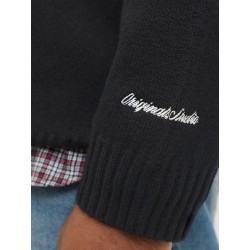 JACK & JONES PLUS Norrebro half zip striktrøje - Black