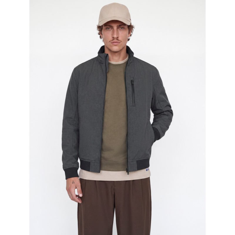 JACK & JONES Liam softshell bomberjakke - Dark Grey Melange