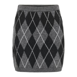 JDY Bianka high waist striknederdel - Dark Grey Melange