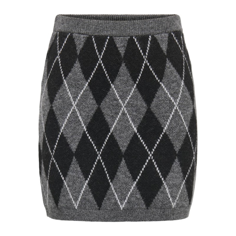 JDY Bianka high waist striknederdel - Dark Grey Melange
