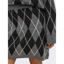 JDY Bianka high waist striknederdel - Dark Grey Melange