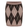JDY Bianka high waist striknederdel - Chocolate Torte / Argyle