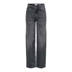 JDY Sandra high waist stone straight denim jeans - Medium Grey Melange