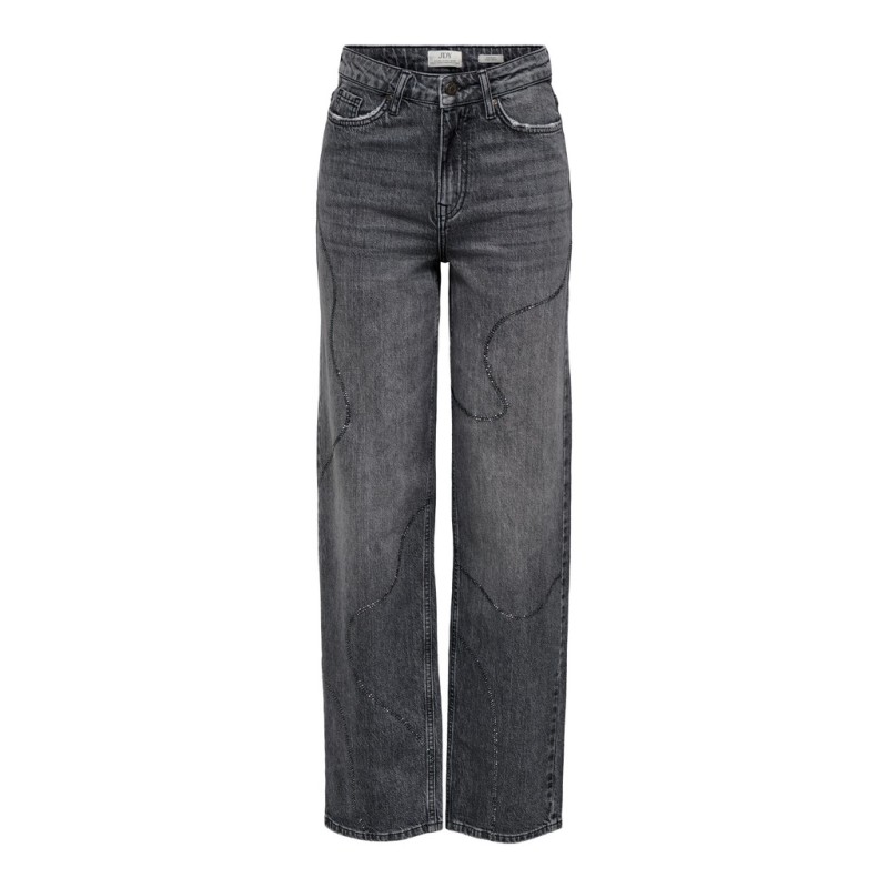JDY Sandra high waist stone straight denim jeans - Medium Grey Melange