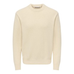 ONLY & SONS James relaxed striktrøje - Oatmeal