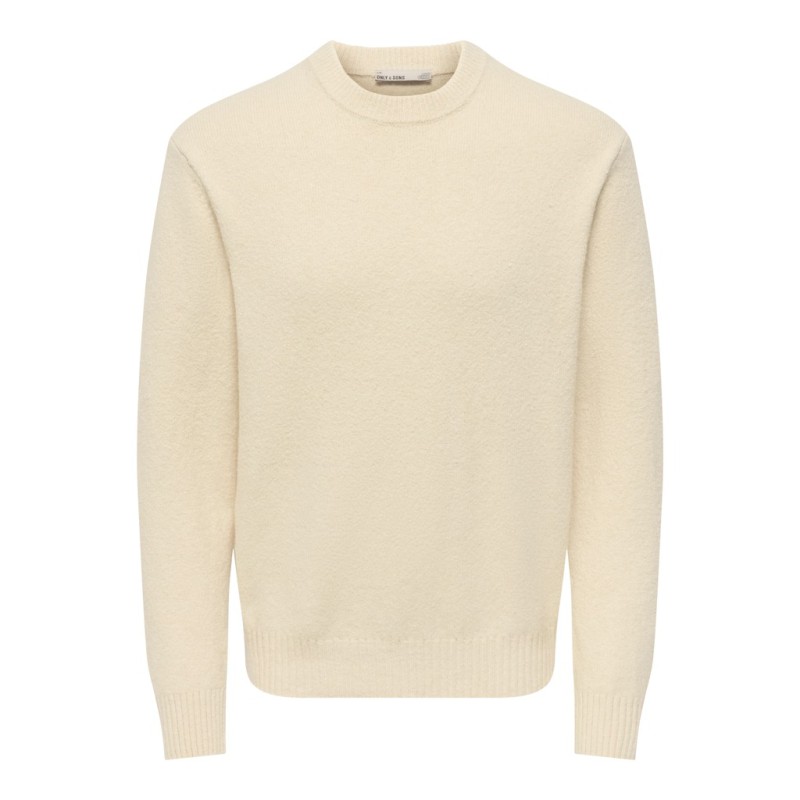 ONLY & SONS James relaxed striktrøje - Oatmeal