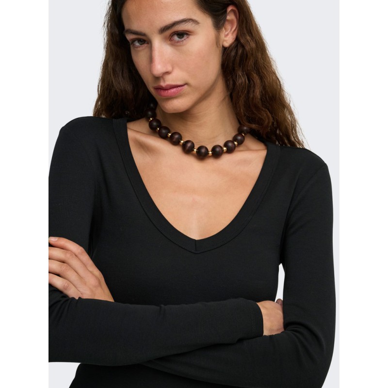 ONLY Riley langærmet bluse - Black