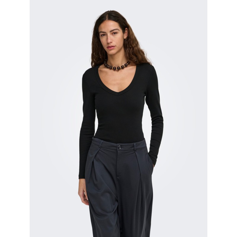 ONLY Riley langærmet bluse - Black