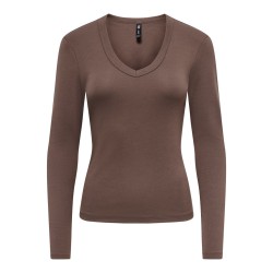 ONLY Riley langærmet bluse - Chocolate Martini