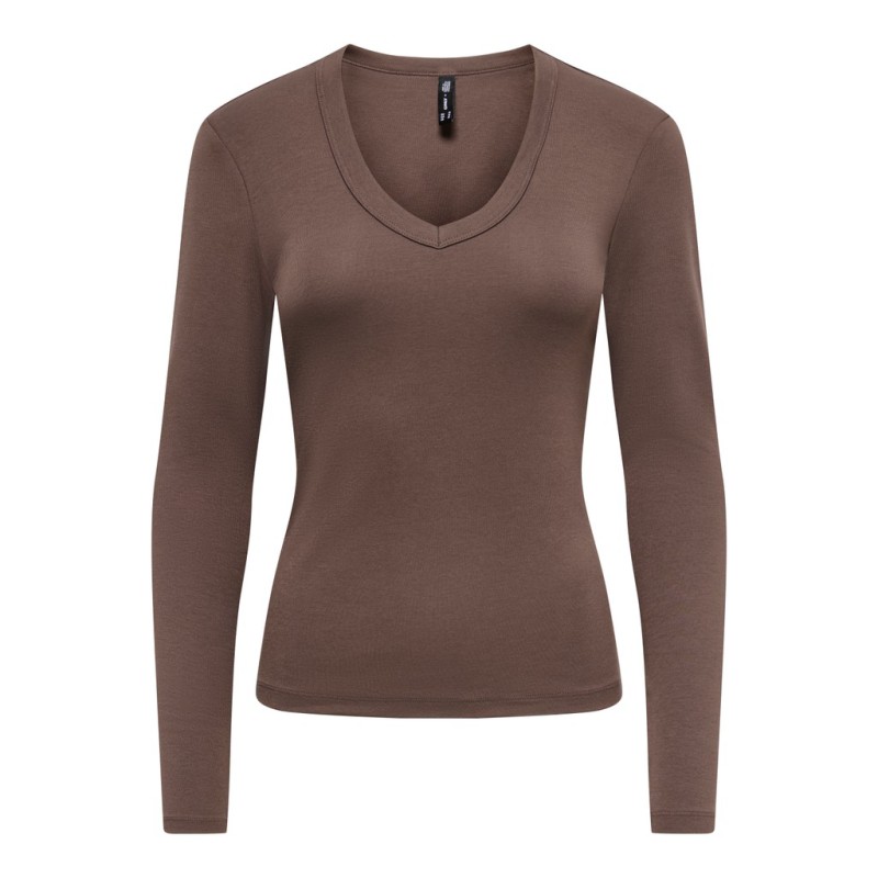 ONLY Riley langærmet bluse - Chocolate Martini