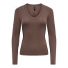 ONLY Riley langærmet bluse - Chocolate Martini