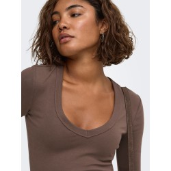ONLY Riley langærmet bluse - Chocolate Martini