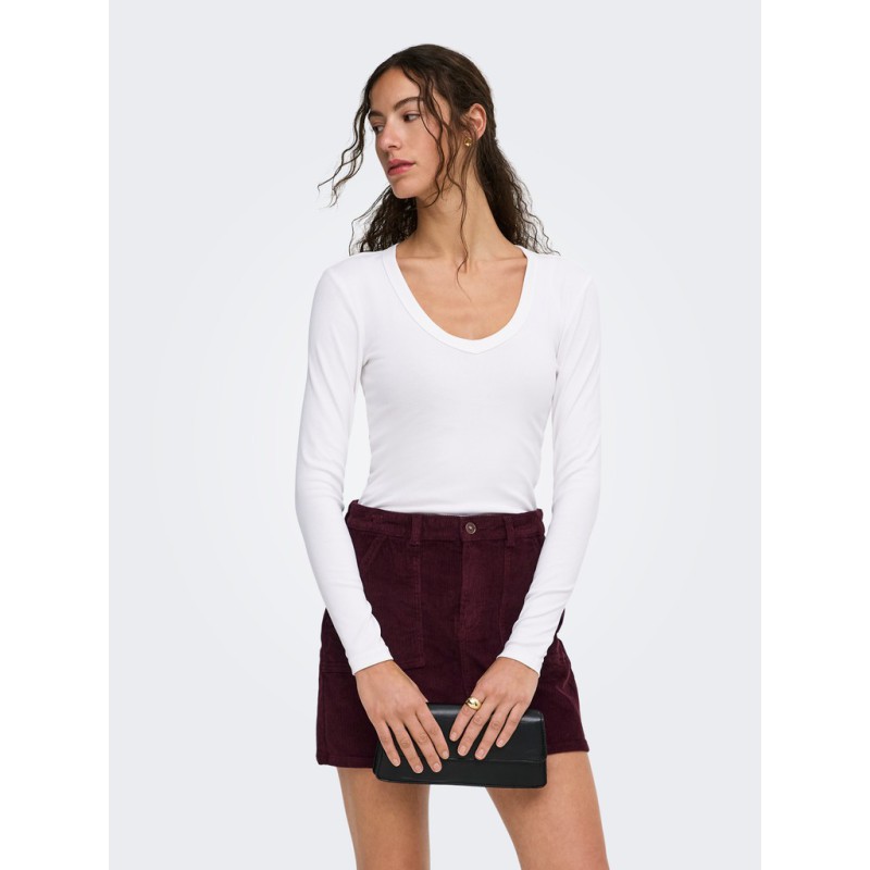 ONLY Riley langærmet bluse - Cloud Dancer