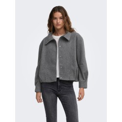 ONLY Asta high collar bomberjakke - Dark Grey Melange