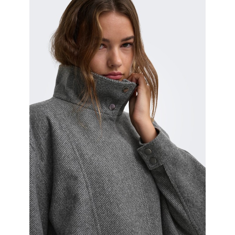 ONLY Asta high collar bomberjakke - Dark Grey Melange