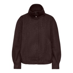 ONLY Asta high collar bomberjakke - Chocolate Torte / Melange