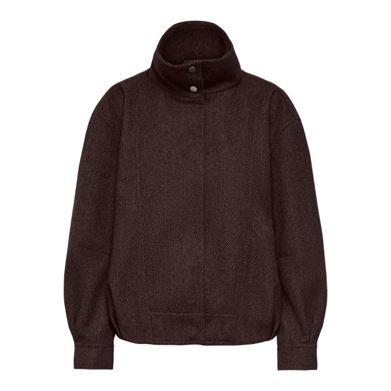 ONLY Asta high collar bomberjakke - Chocolate Torte / Melange