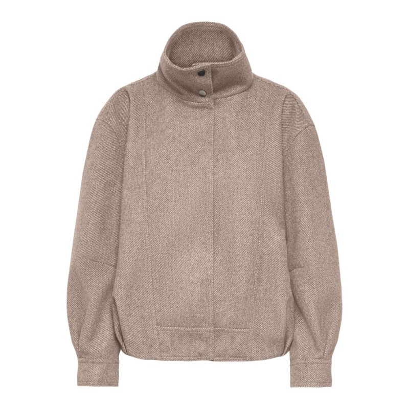 ONLY Asta high collar bomberjakke - Simply Taupe / Melange