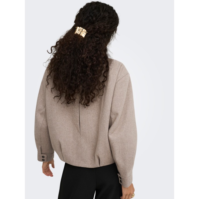 ONLY Asta high collar bomberjakke - Simply Taupe / Melange
