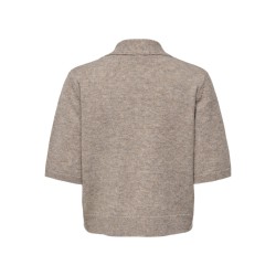ONLY Lana scarf detail strikcardigan - Taupe Gray