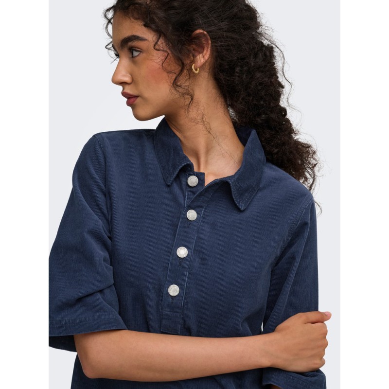 ONLY Gry-Nessa fløjlskjole - Navy Blazer