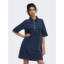 ONLY Gry-Nessa fløjlskjole - Navy Blazer